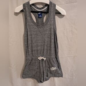 Nike Sportswear Romper Gym Sweats Grey Tank Shorts Drawstring Women's XS
